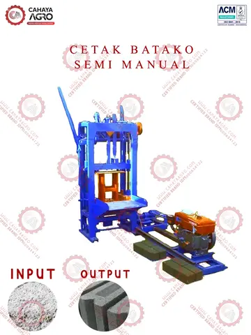 MESIN PRESS CETAK BATAKO/PAVING SEMI MANUAL CA-B-PCBPSM-750