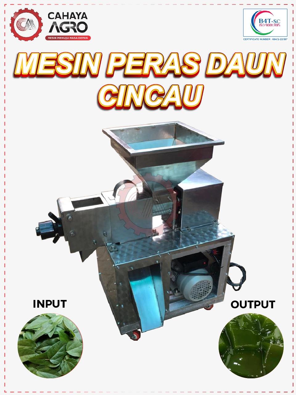MESIN PERAS DAUN CINCAU CA-MM-PDC-7