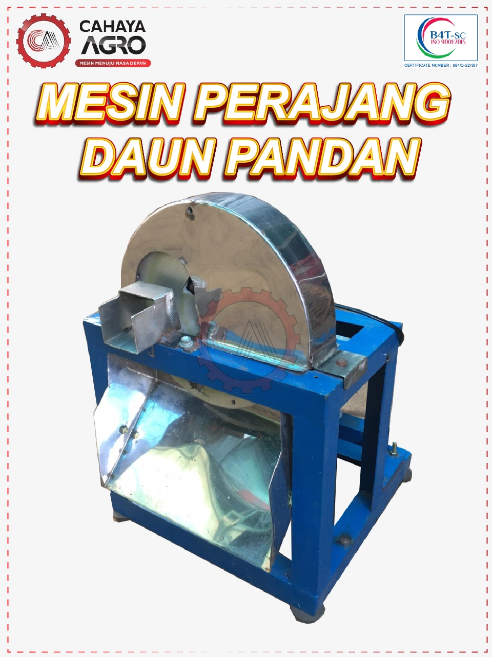 MESIN PERAJANG DAUN PANDAN CA-MM-PDP-10