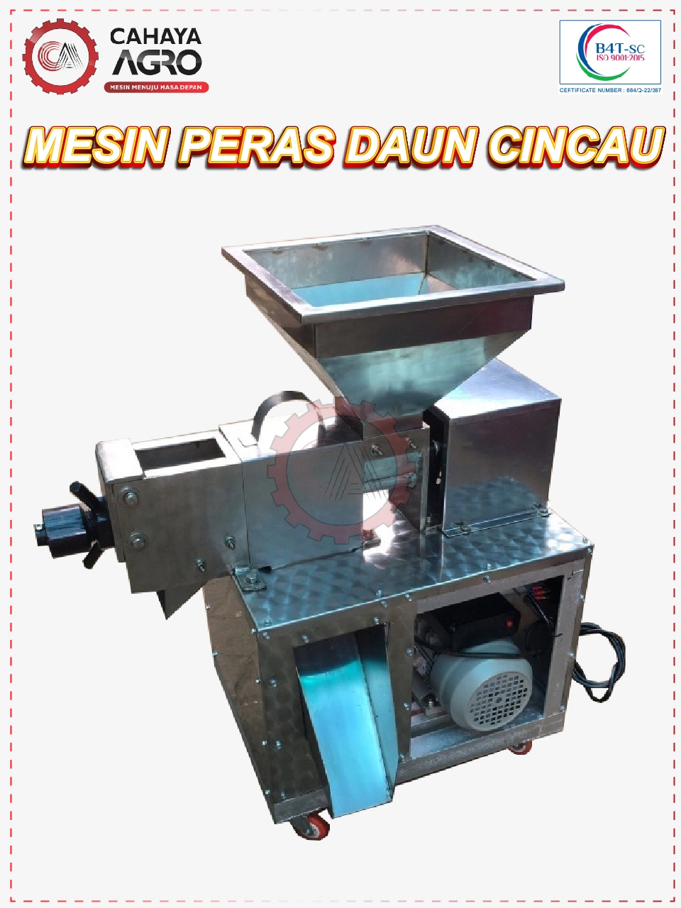MESIN PERAS DAUN CINCAU CA-MM-PDC-5