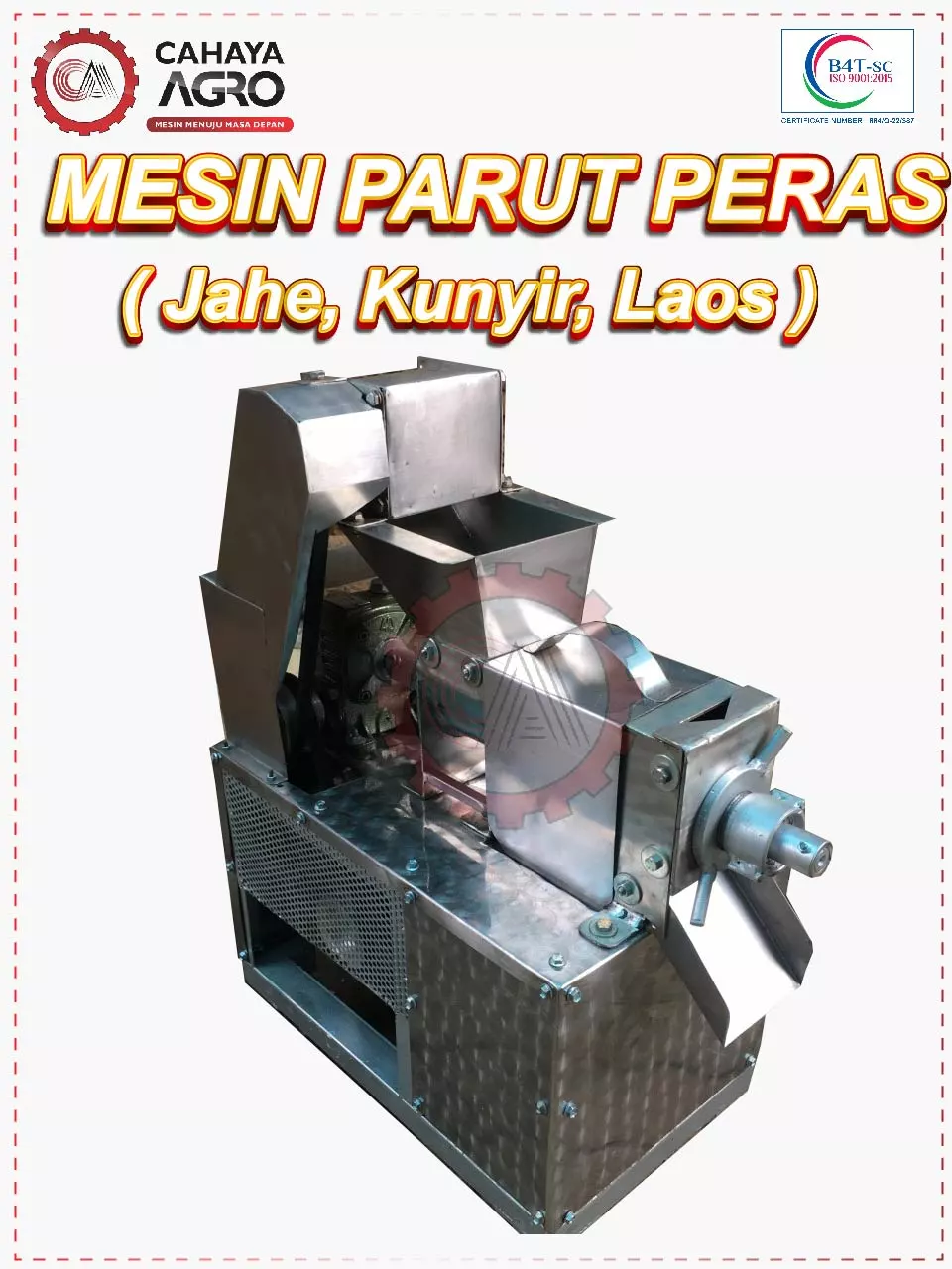 MESIN PARUT PERAS JAHE KUNTIT LAOS CA-MM-PPJKL-5