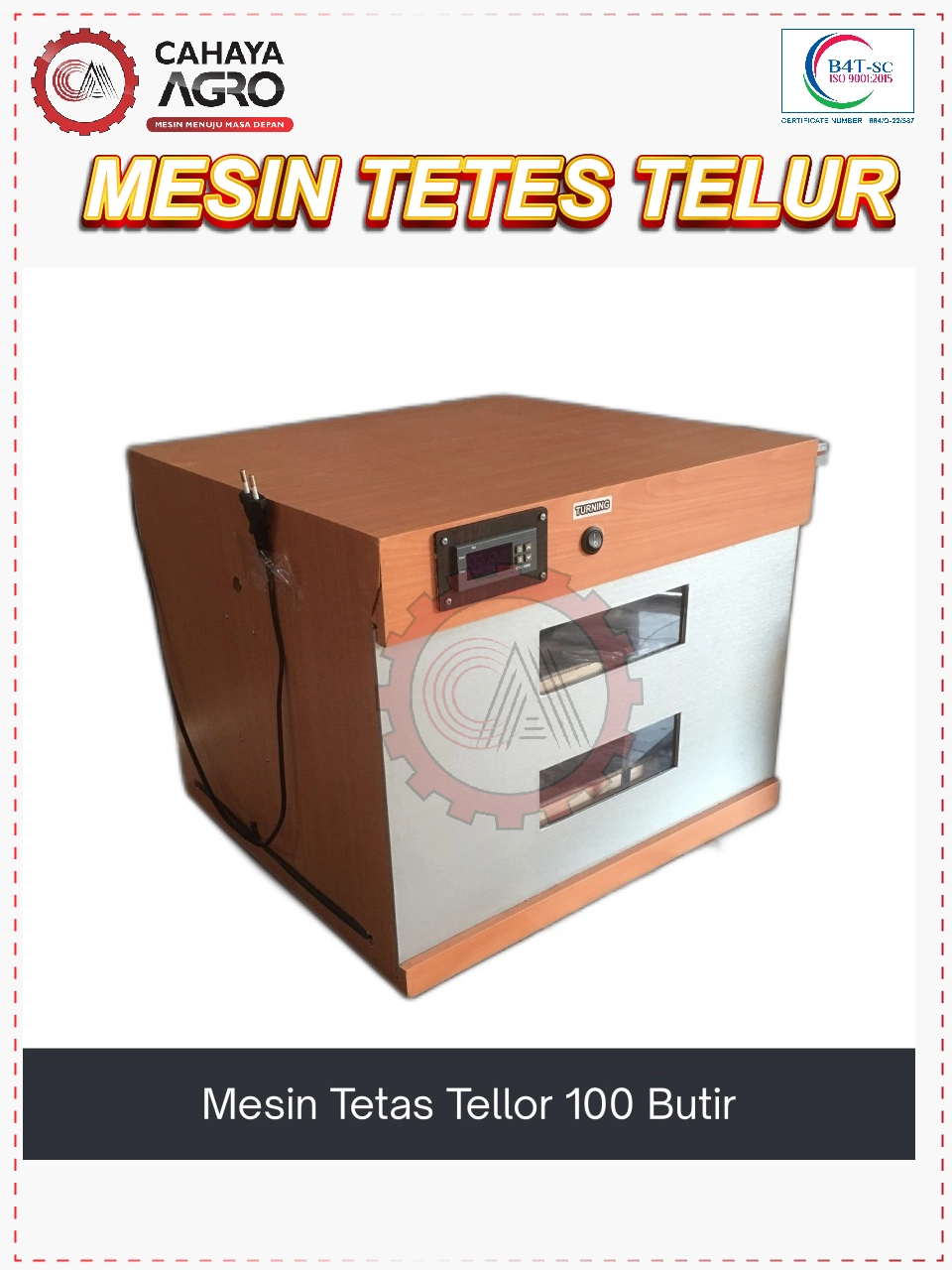 MESIN PENETAS TELUR OTOMATIS CA-TT-PTO-100