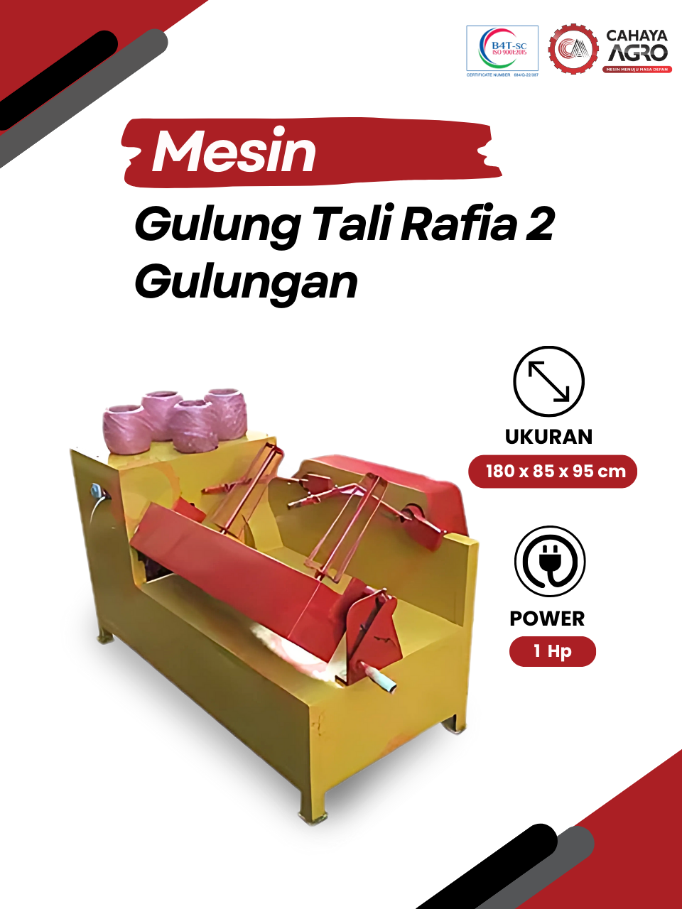 MESIN GULUNG TALI RAFIA 2 ROLL CA-TTG-GTR-2