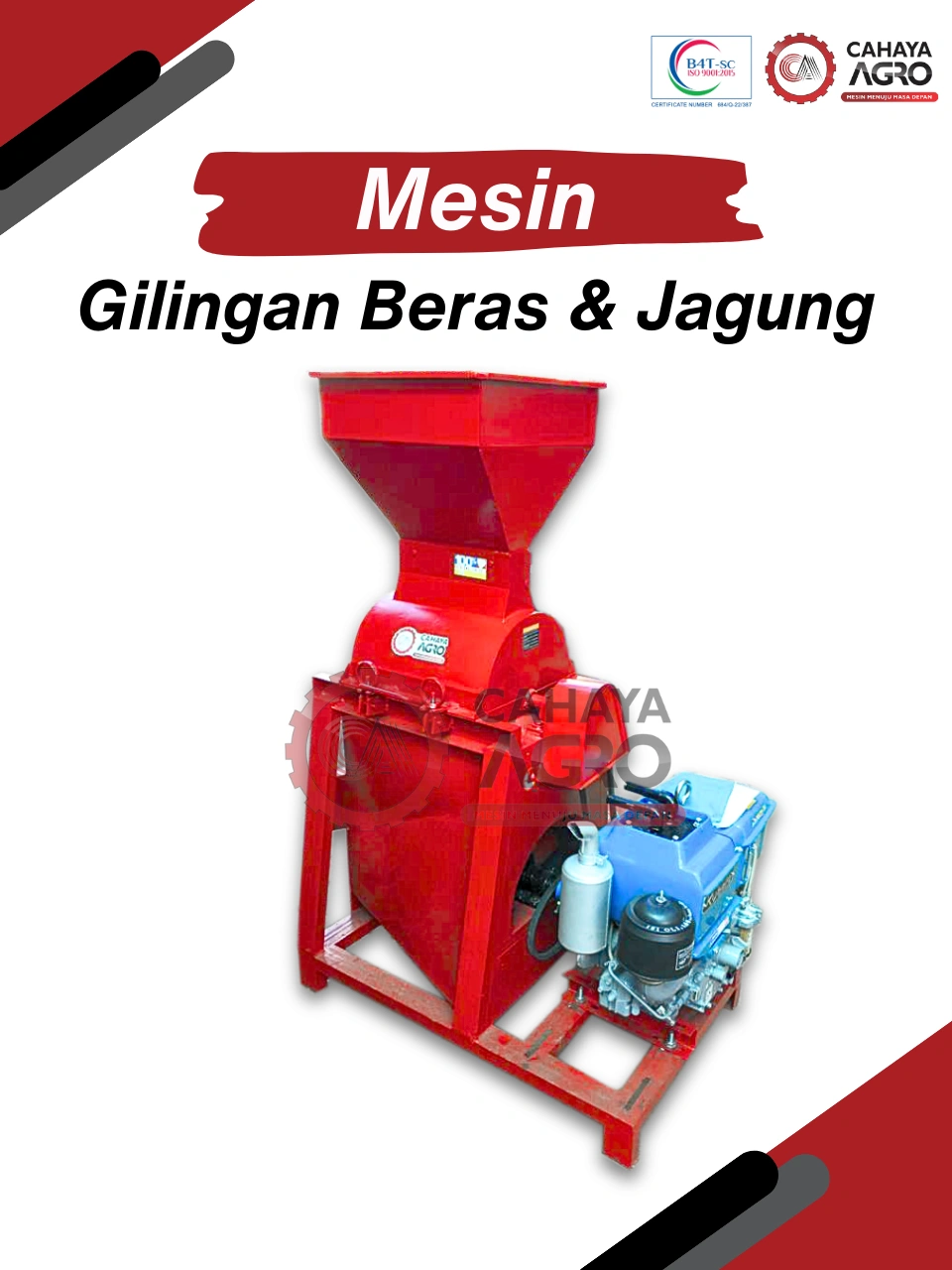 MESIN GILINGAN BERAS JAGUNG & PEMISAH TUMPI ARI JAGUNG CA-PP-GBJPTAJ-100