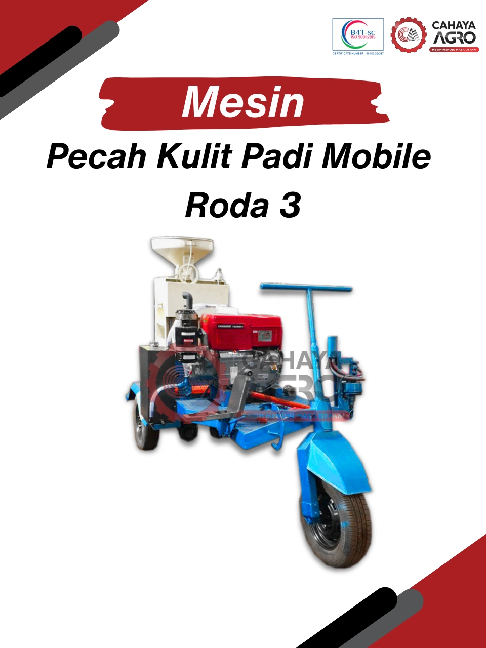 MESIN PECAH KULIT PADI MOBILE RODA 3 CA-PP-PKPMR3-600