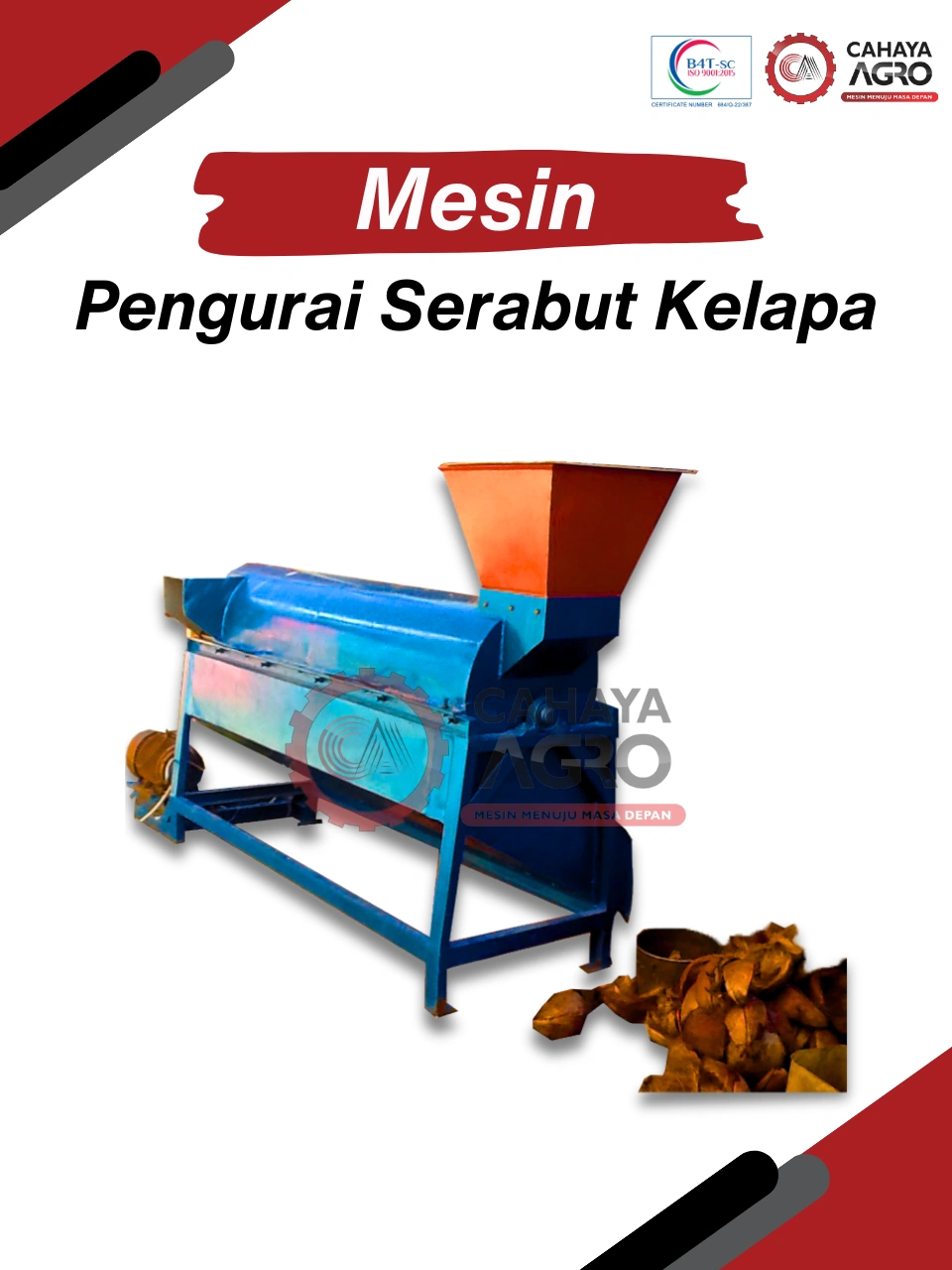 MESIN PENGURAI SERABUT KELAPA CA-PP-PSK-100