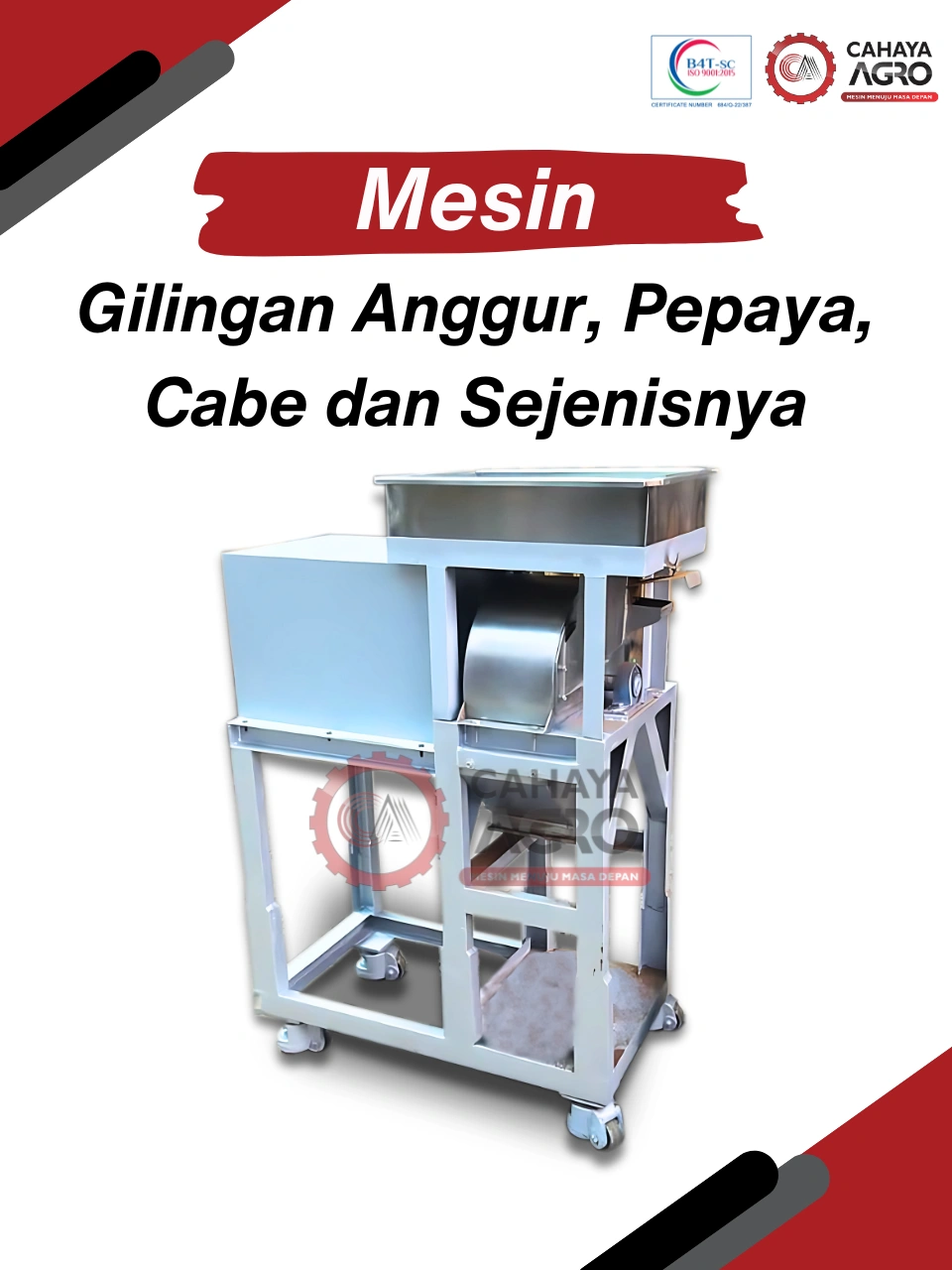 MESIN GILINGAN BUAH ANGGUR PEPAYA, CABE ATAU SEJENISNYA CA-MM-GBAPC-100