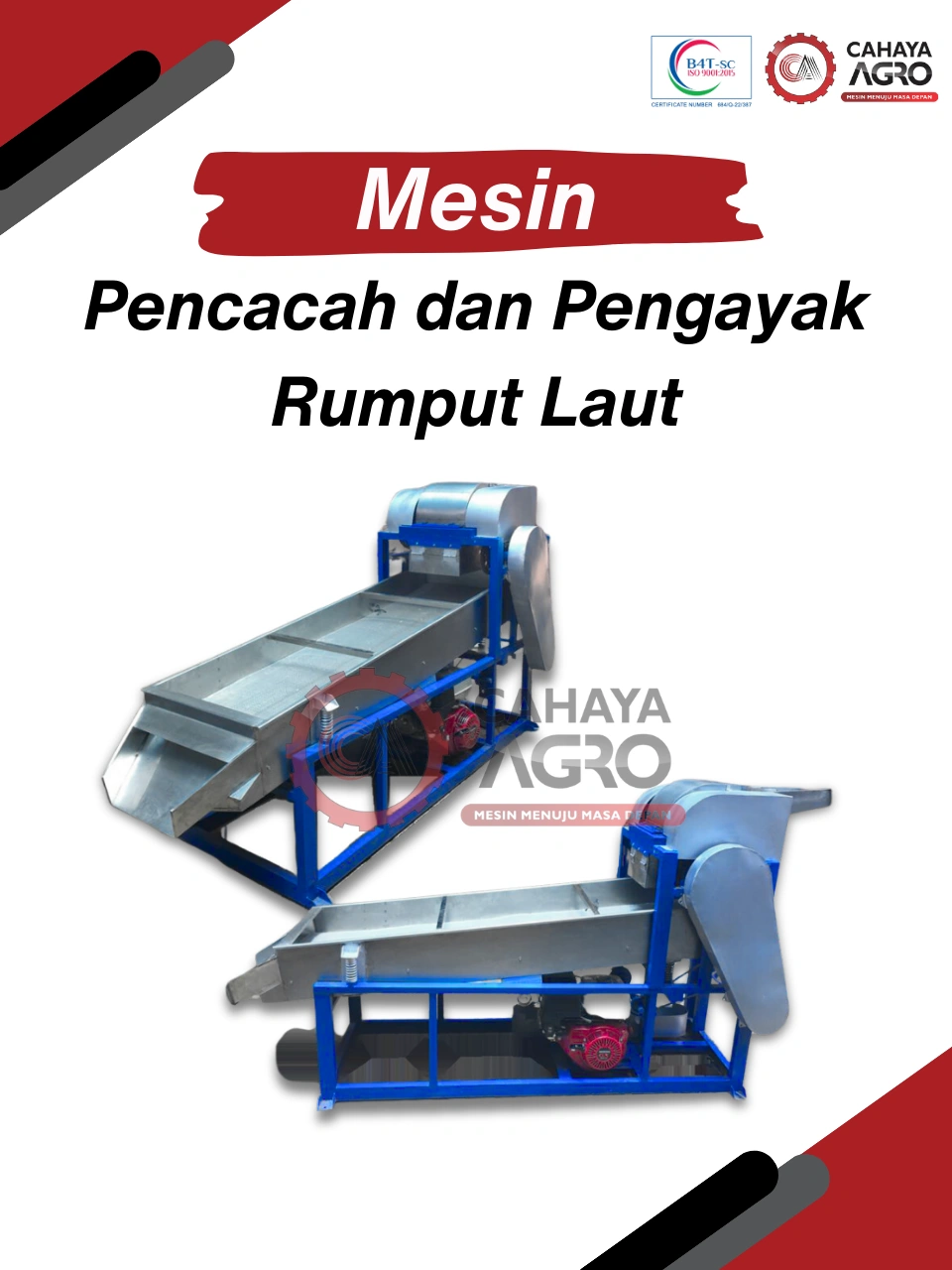 MESIN PENCACAH DAN PENGAYAK RUMPUT LAUT CA-MM-PPRL-500