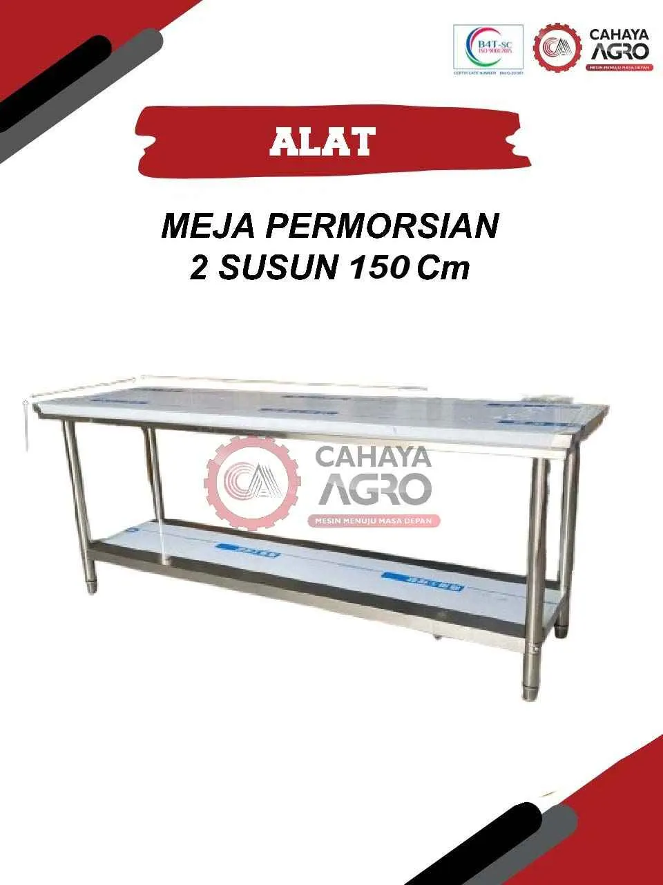MEJA PEMORSIAN STAINLESS 2 SUSUN 200 CM CA-MM-MPSS-150