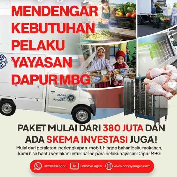 Paket Turun Harga & Skema Investasi: Solusi Lengkap Kebutuhan Dapur MBG dari Cahaya Group