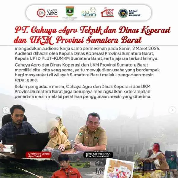 Sinergi Cahaya Agro dan Dinas Koperasi Sumatera Barat Dorong Pemberdayaan Ekonomi dan Ketahanan Pangan