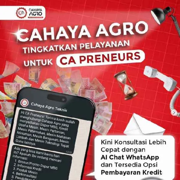 Inovasi Layanan Cahaya Agro, Konsultasi Mesin Kini Lebih Cepat dengan AI Chat WhatsApp