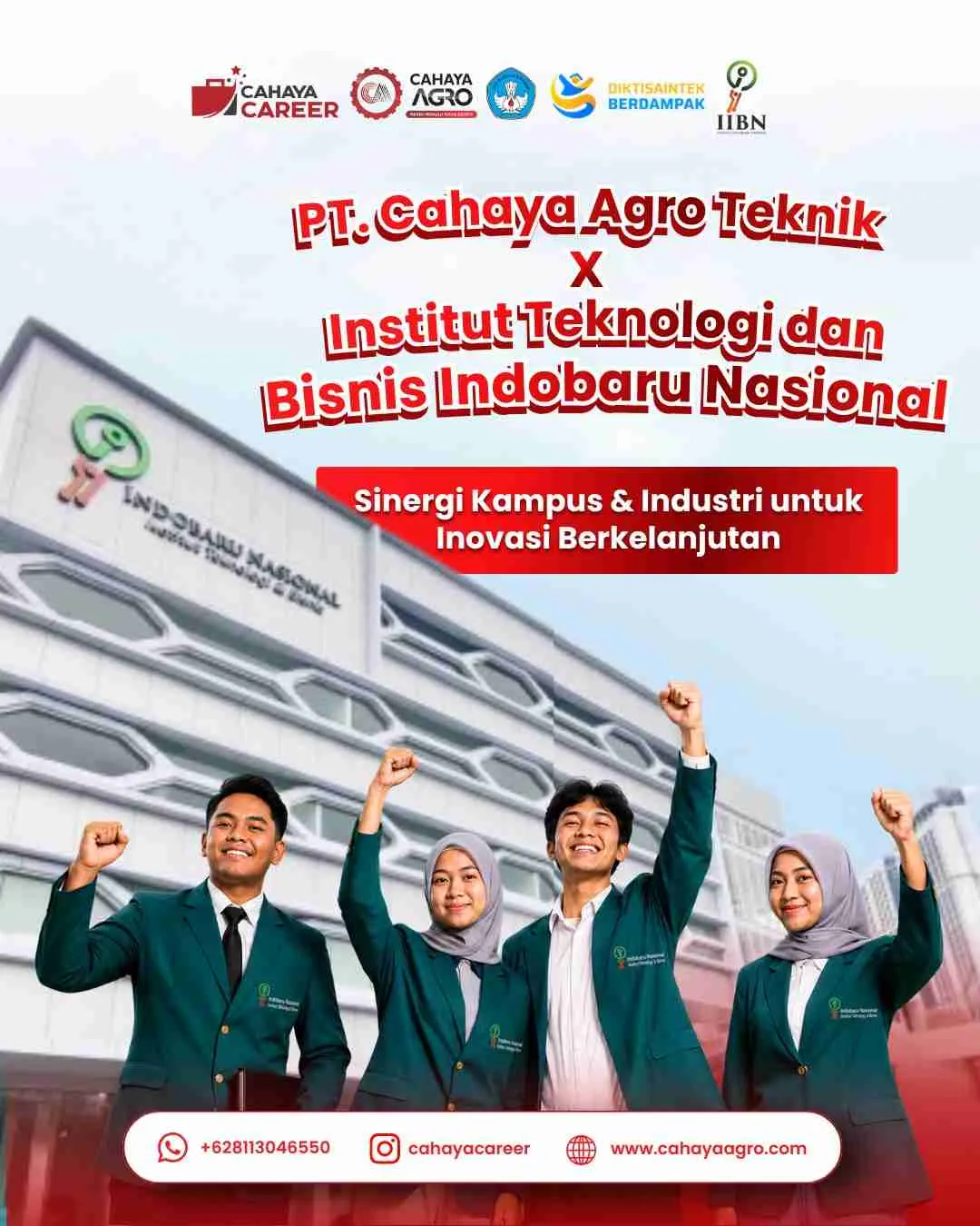 PT Cahaya Agro Teknik berkolaborasi dengan Institut Teknologi dan Bisnis Indobaru Nasional (IIBN) untuk memperkuat sinergi kampus dan industri dalam pengembangan kompetensi mahasiswa dan inovasi berkelanjutan.