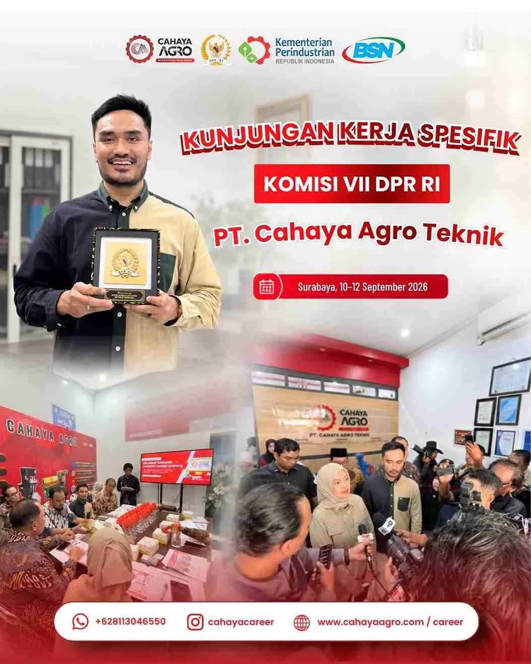 Komisi VII DPR RI Kunjungi PT Cahaya Agro Teknik, Soroti Penguatan SNI dan Daya Saing IKM
