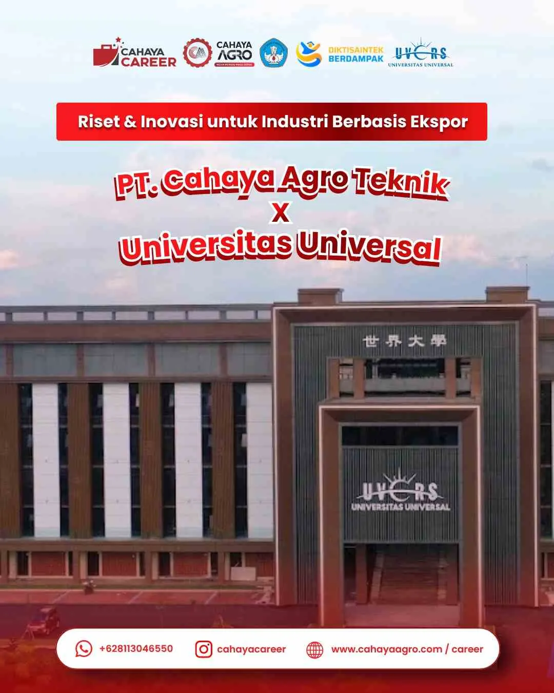 PT Cahaya Agro Teknik, Universitas Universal, kerja sama pendidikan dan industri, sinergi pendidikan dan industri, magang mahasiswa, riset industri, pengembangan mahasiswa, industri berorientasi ekspor, standar produksi ekspor, kompetensi industri global, kerja sama perguruan tinggi dan industri, dunia pendidikan dan dunia industri, pengembangan sumber daya manusia, industri global, peluang magang mahasiswa.