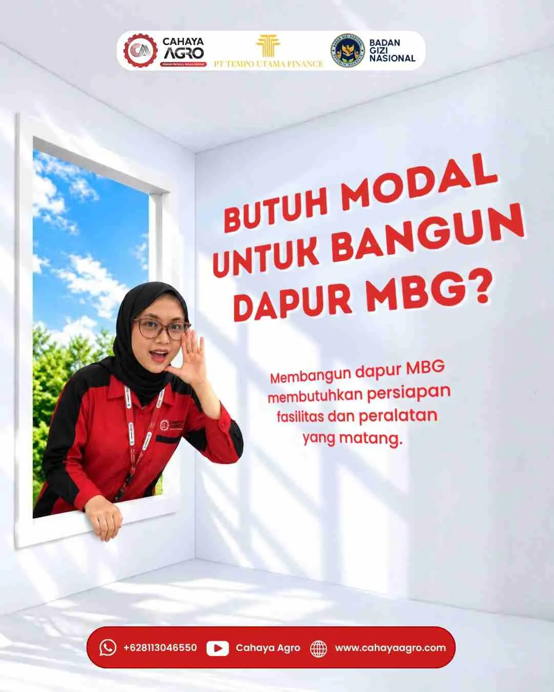 modal dapur MBG, pembangunan dapur MBG, dapur MBG, kebutuhan dapur MBG, biaya pembangunan dapur MBG, modal usaha dapur MBG, pembiayaan dapur MBG, pinjaman modal dapur MBG, RAB dapur MBG, peralatan dapur MBG, mesin dapur MBG, kebutuhan operasional dapur MBG, PT Tempo Utama Finance, TUF, PT Cahaya Agro Teknik, custom machine dapur MBG.